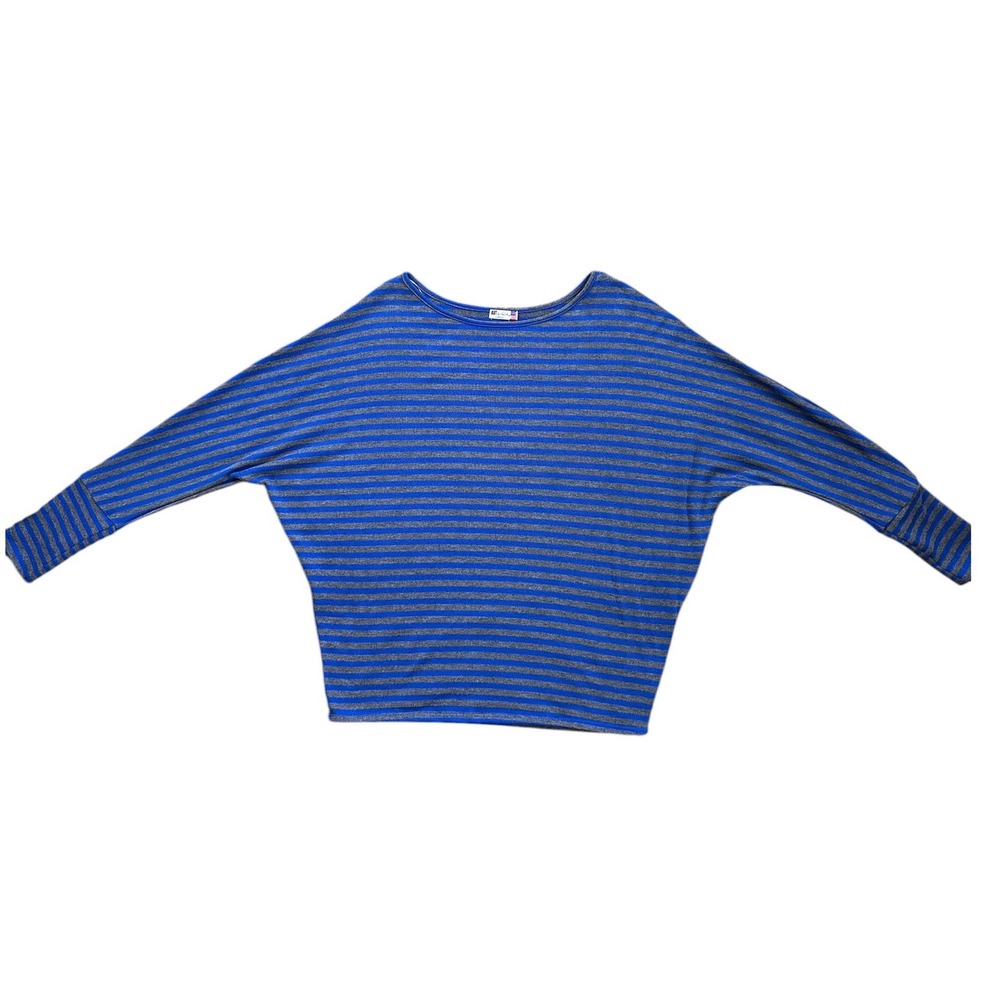 Kut from the Kloth Striped Batwing Top Womens Medium Blue Grey Excellent Dolman